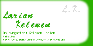larion kelemen business card